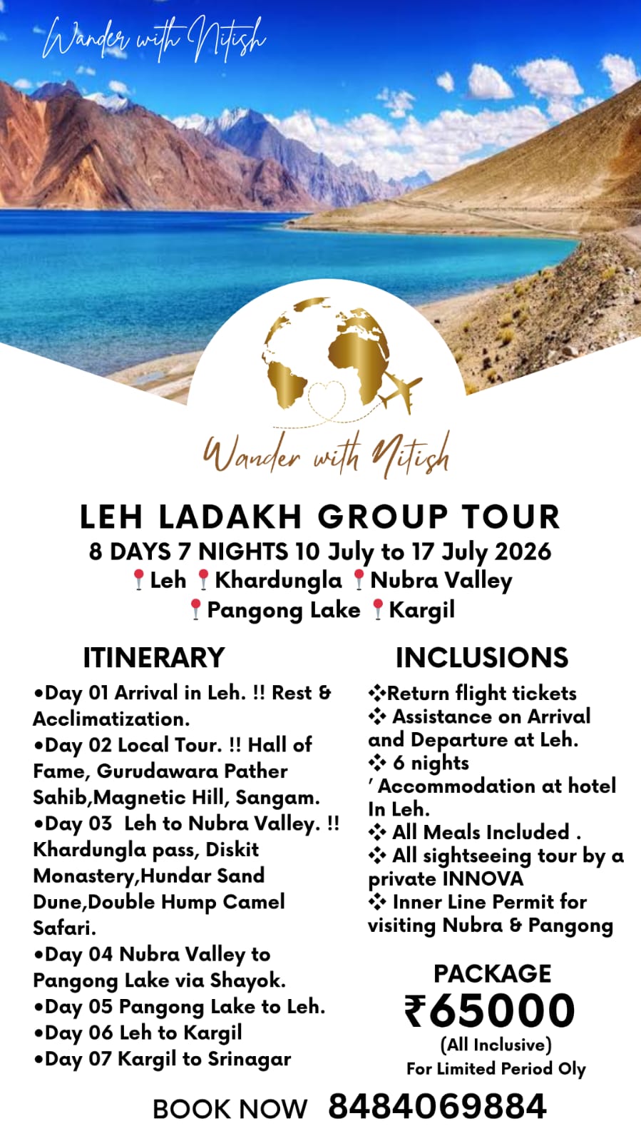 Ladakh Itinerary Map